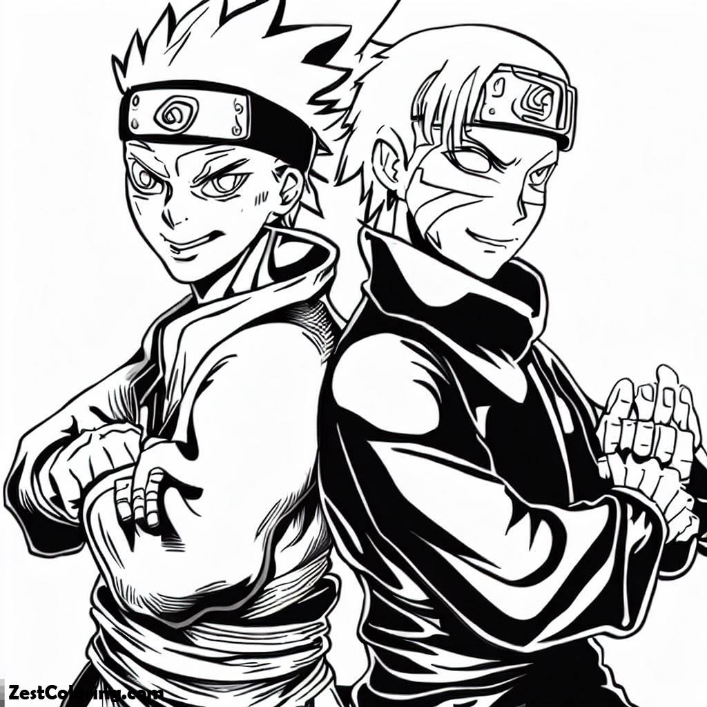 Naruto, Uzumaki Naruto And Sennin Naruto Coloring Page: Uzumaki Naruto And Sennin Naruto Coloring PageFull Size Image
