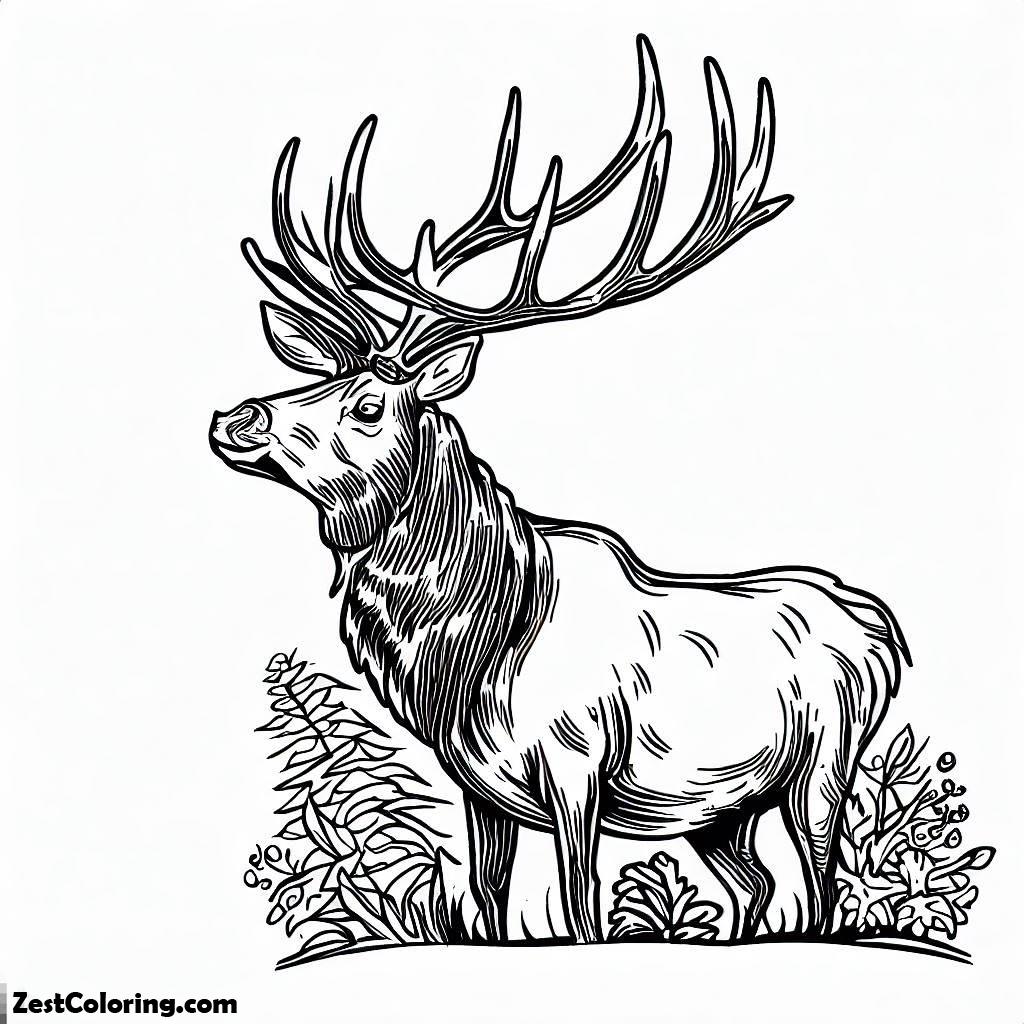 Wildlife Elk Coloring Pages : Coloring for Kids – Smart, Creative, and Fun