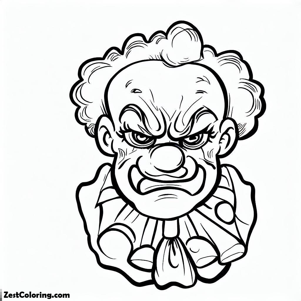 Clown, A Frowning Clown Coloring Page: A Frowning Clown Coloring PageFull Size Image