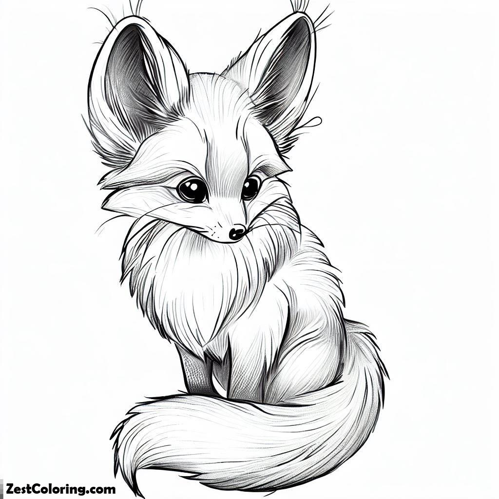 Beautiful Kit Fox Sketch Coloring Pages : Coloring for Kids – Smart ...