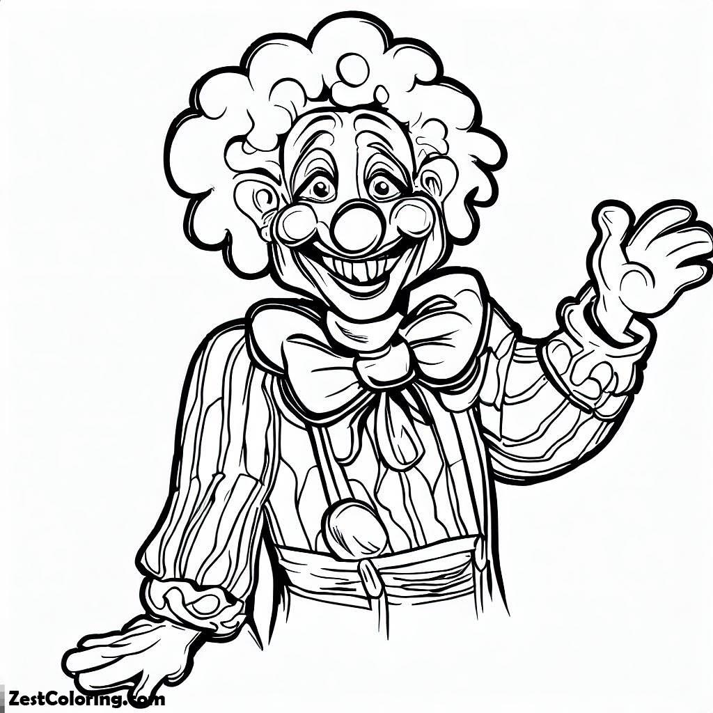 Clown, Carnie The Clown Coloring Page: Carnie The Clown Coloring PageFull Size Image
