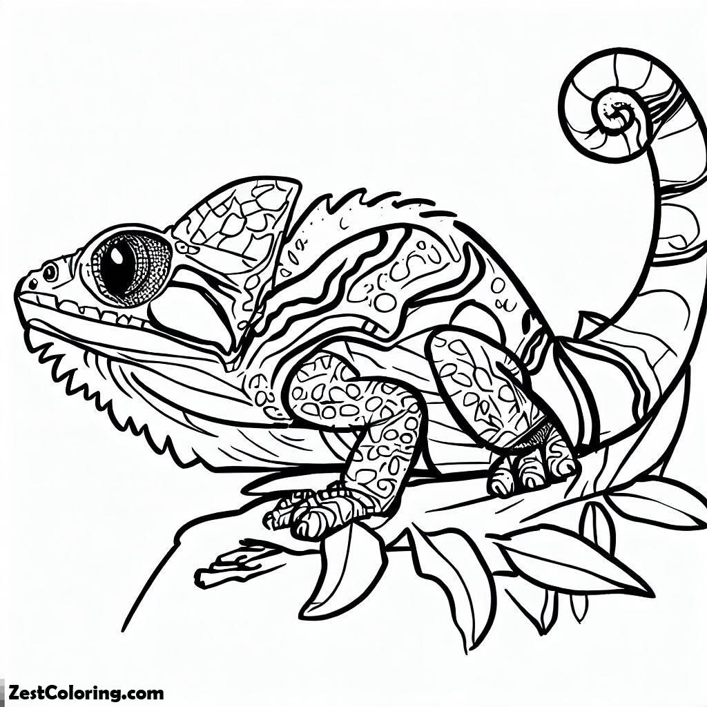 Iguana, Chameleon Iguana Coloring Page: Chameleon Iguana Coloring PageFull Size Image