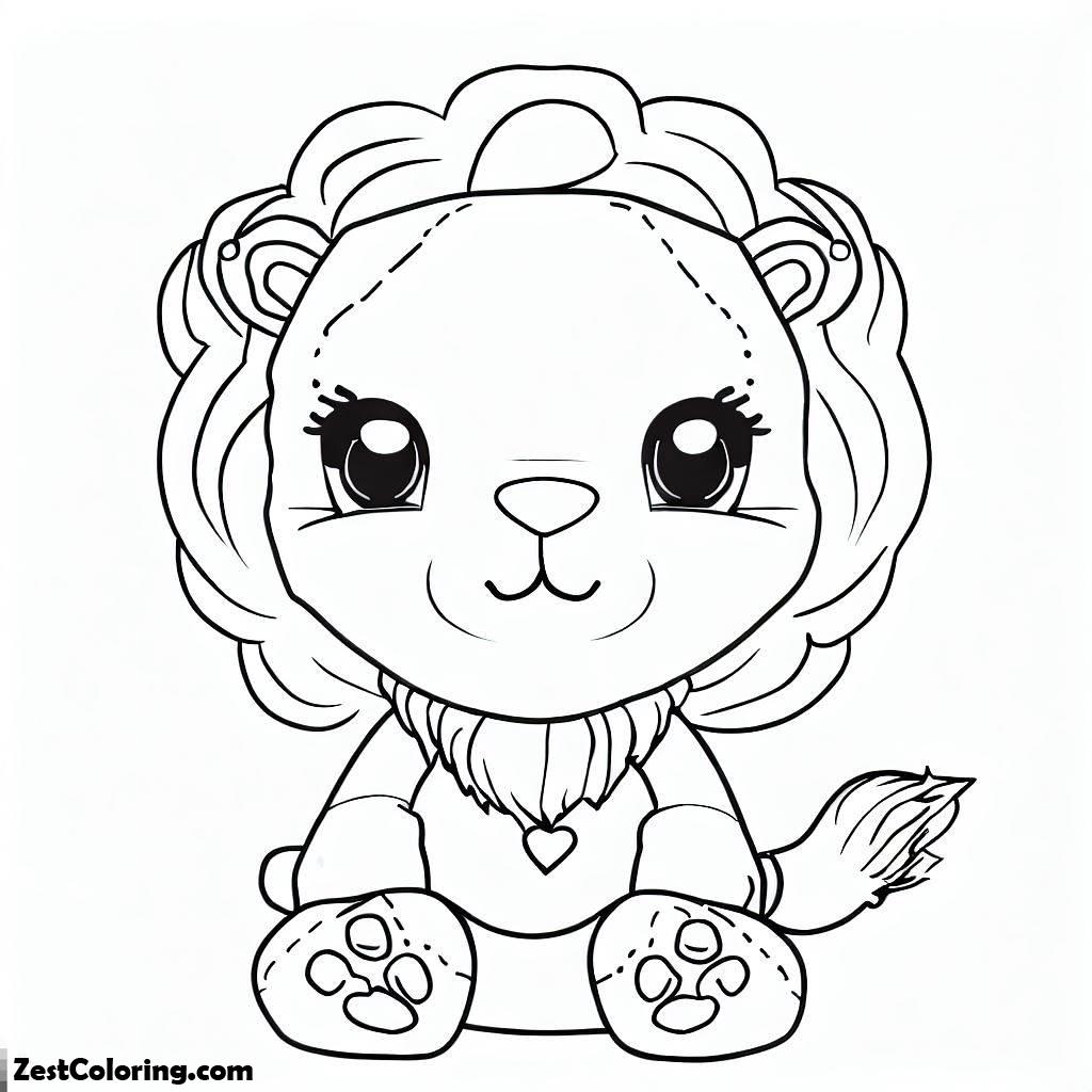 Lion, Cute Lion Doll Coloring Page: Cute Lion Doll Coloring PageFull Size Image