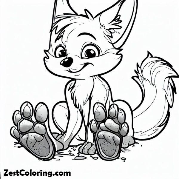 Dirty Feet Kit Fox Coloring Pages : Coloring for Kids – Smart, Creative ...