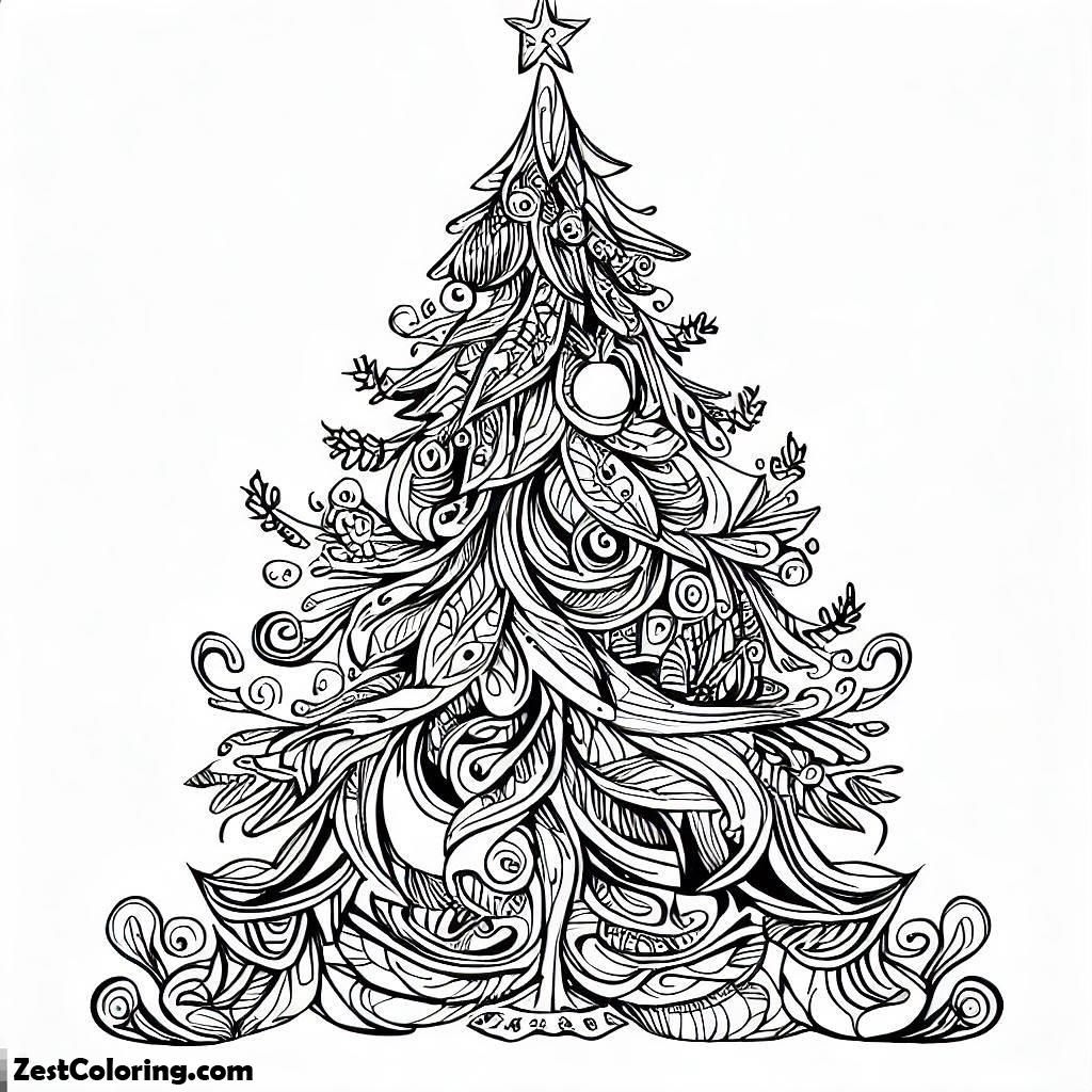 Christmas, Gorgeous Christmas Tree On Christmas Coloring Page: Gorgeous Christmas Tree On Christmas Coloring PageFull Size Image