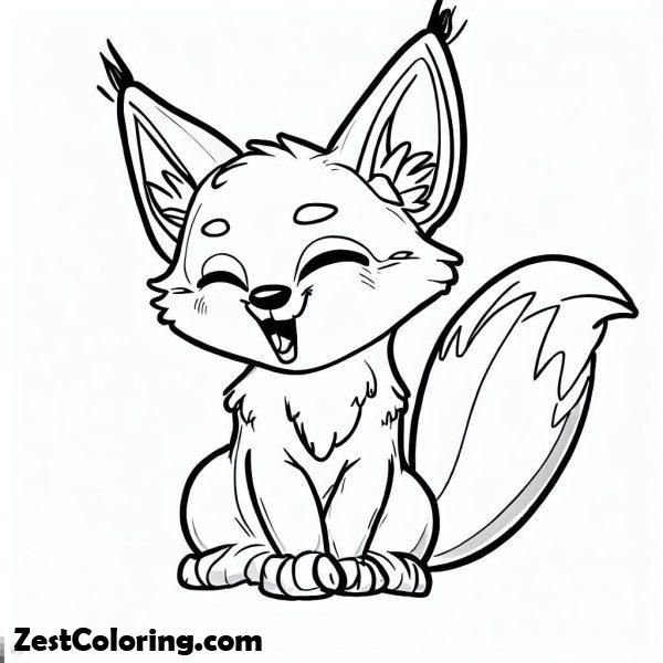Happy Kit Fox Coloring Pages : Coloring for Kids – Smart, Creative, and Fun