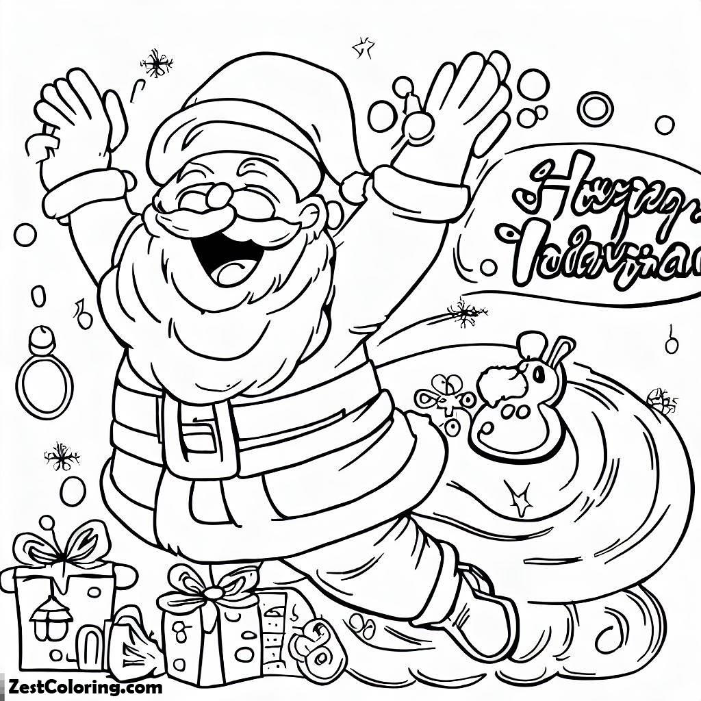 Christmas, Ho Ho Ho And Joyful Happy Merry Christmas From Santa Claus On Christmas Coloring Page: Ho Ho Ho And Joyful Happy Merry Christmas From Santa Claus On Christmas Coloring PageFull Size Image