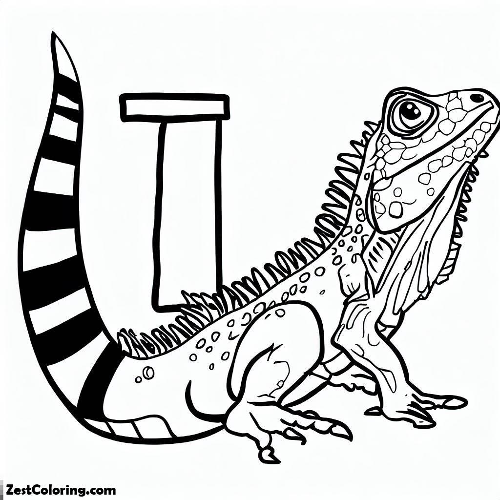 Iguana, I Is For Iguana Page To Color Coloring Page: I Is For Iguana Page To Color Coloring PageFull Size Image