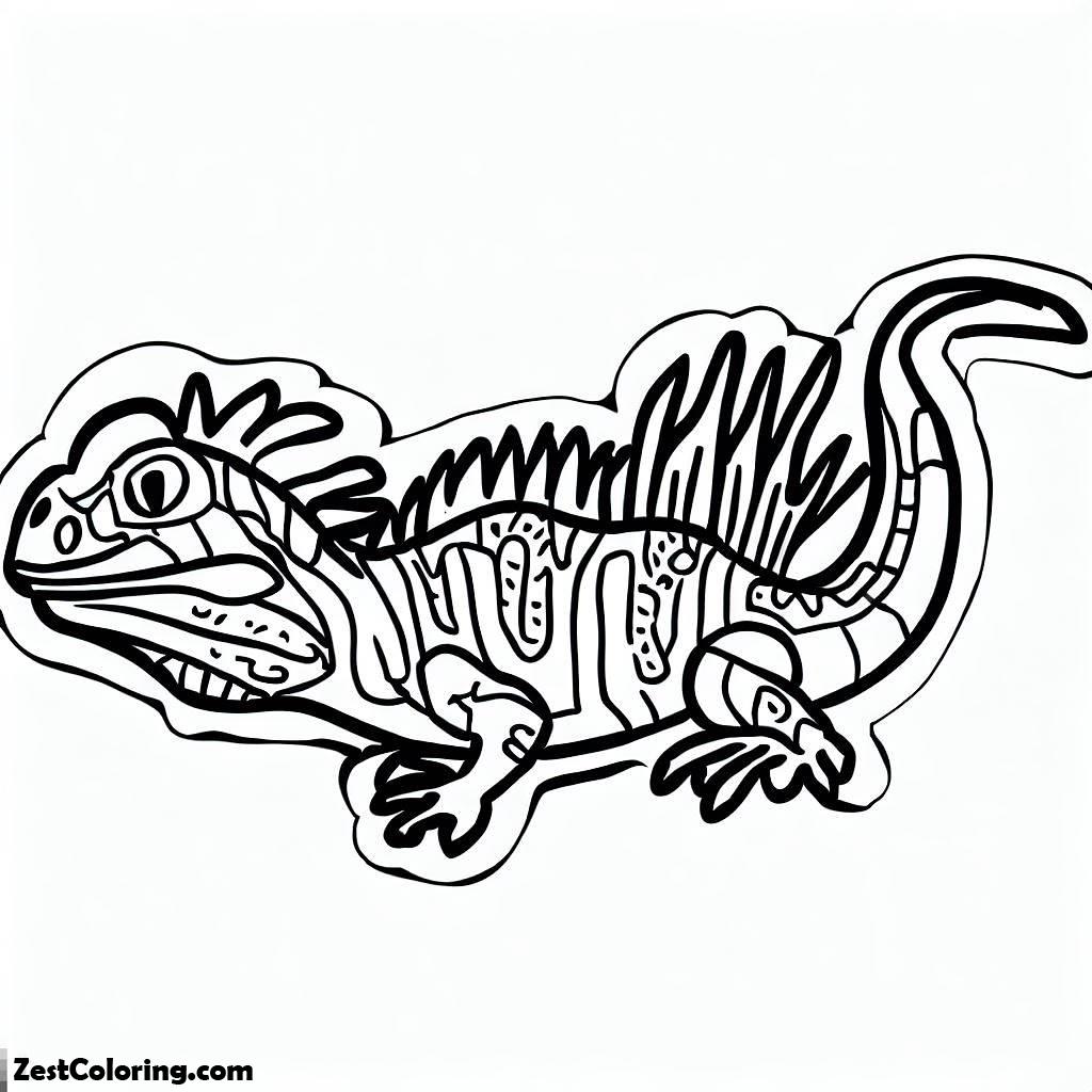 Iguana, Iguana Sticker On Coloring Page: Iguana Sticker On Coloring PageFull Size Image