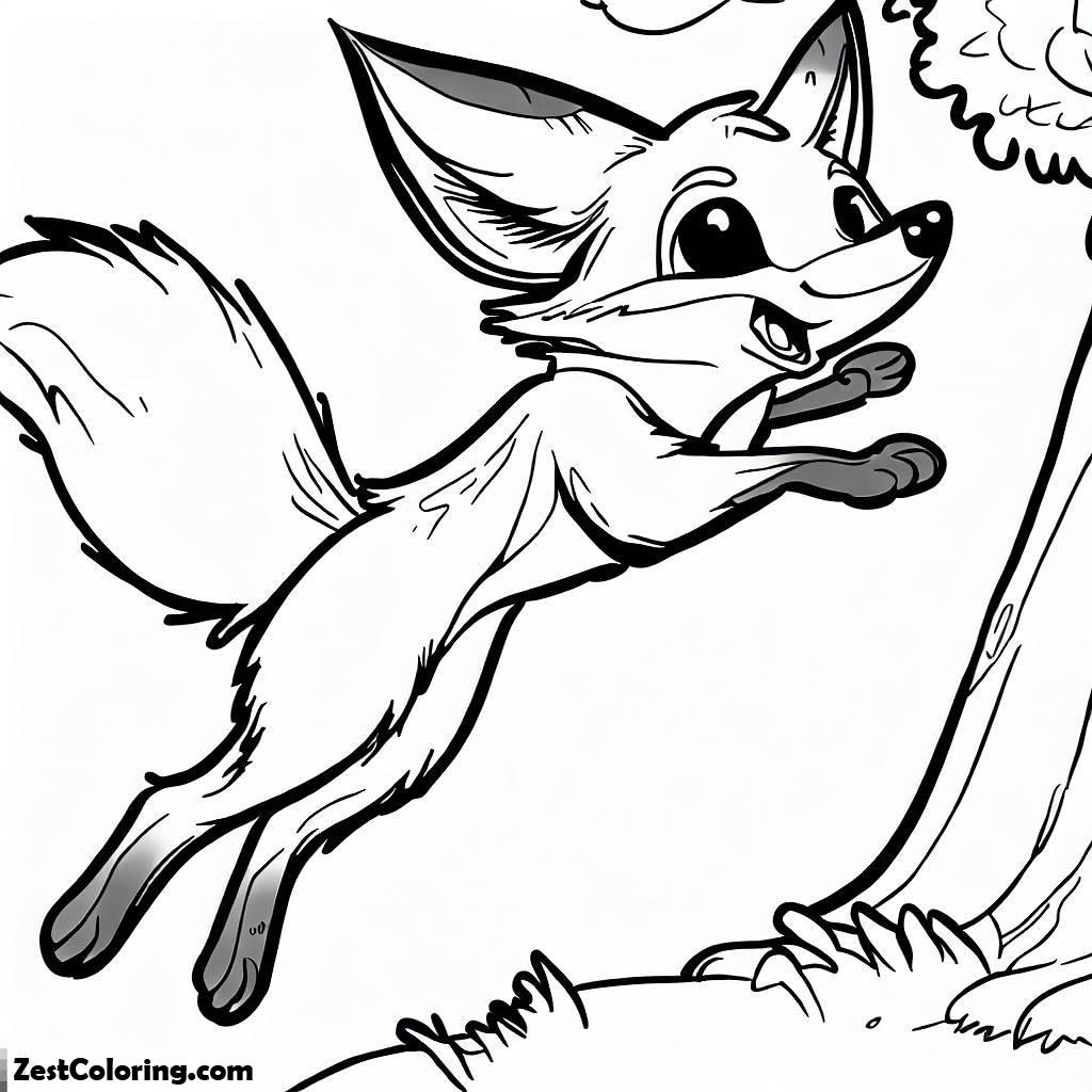 Jumping Kit Fox Coloring Pages : Coloring for Kids โ Smart, Creative ...