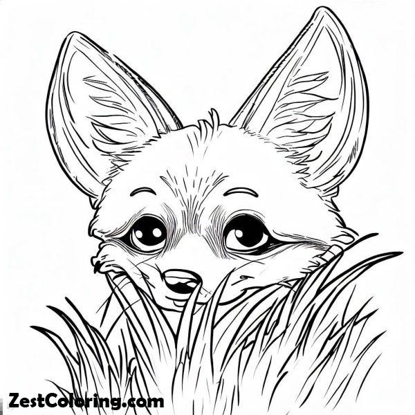 Fox Kit Coloring Page