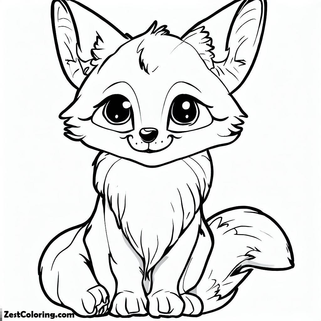 Kit Fox Is Sitting Coloring Pages : Coloring for Kids – Smart, Creative ...