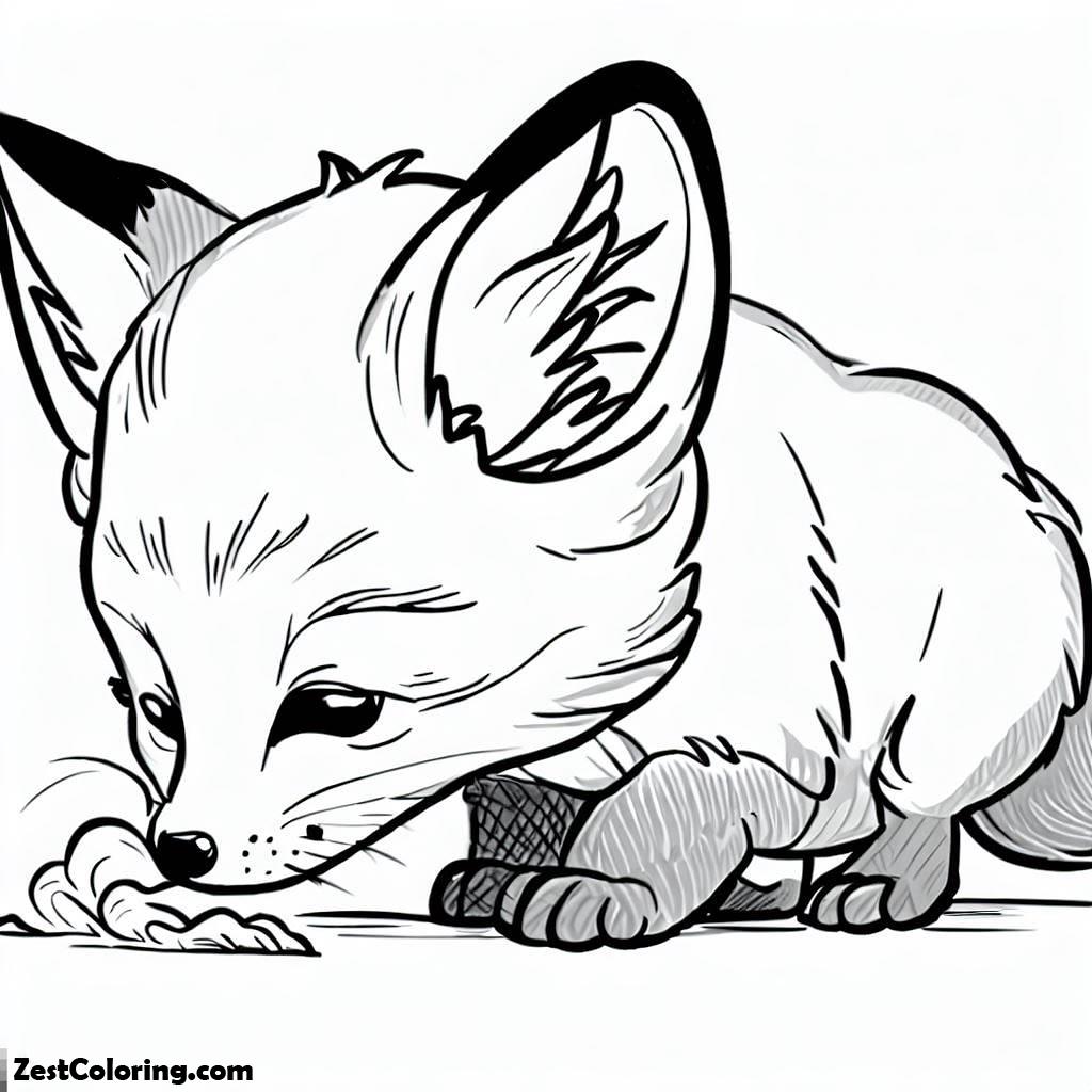 Kit Fox Sniffing Coloring Pages : Coloring for Kids – Smart, Creative ...