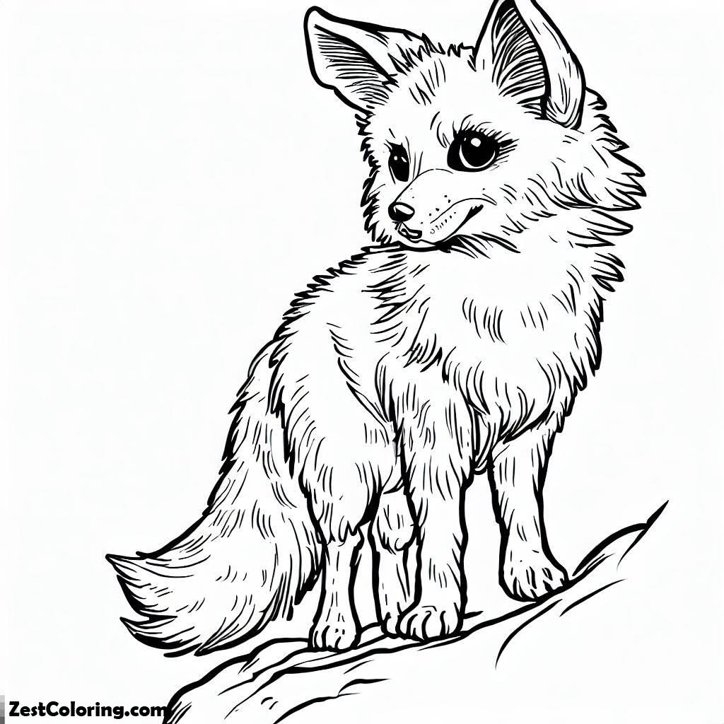 Fox Kit Coloring Page