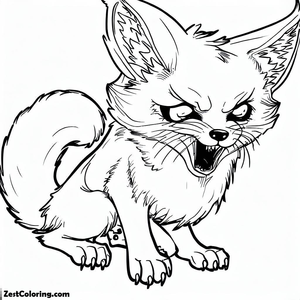 Kit Fox Threatening His Enemy Coloring Pages : Coloring for Kids ...