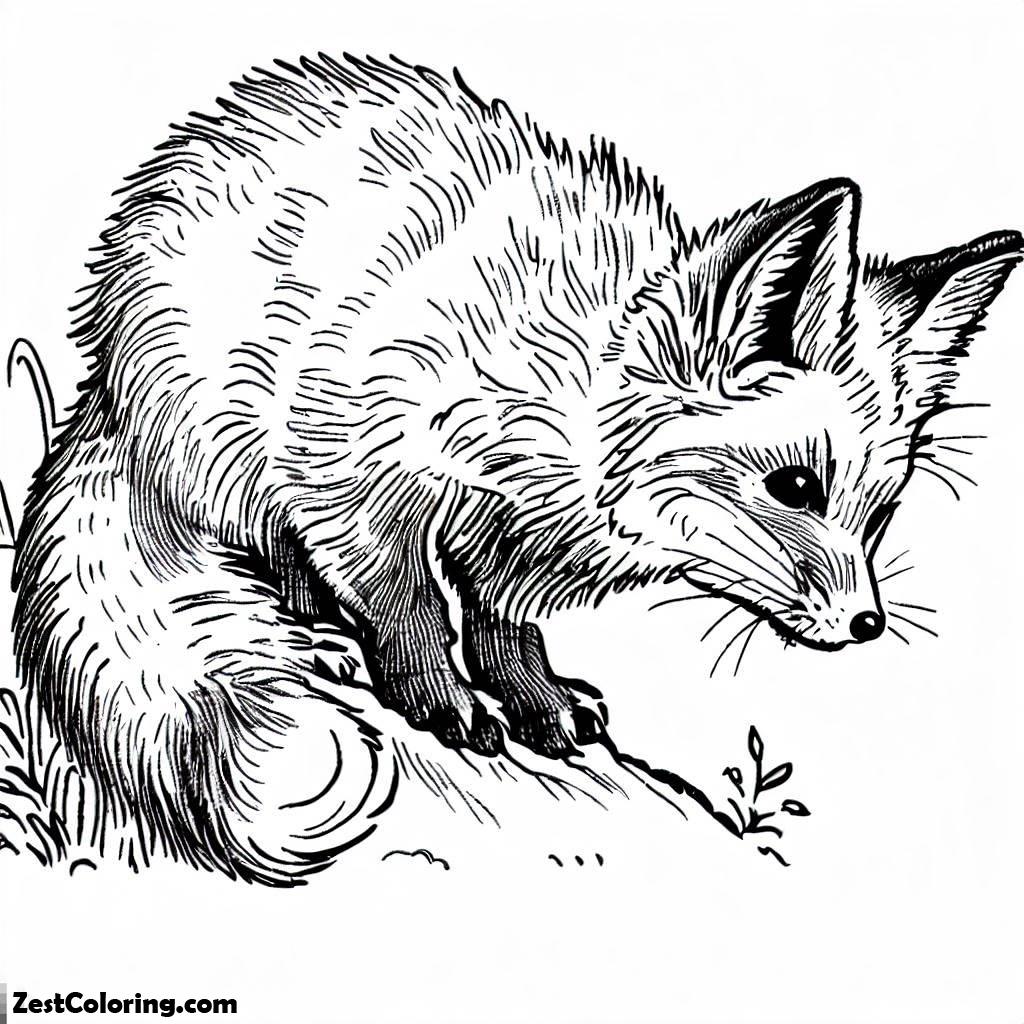 Kit Fox, Kit Fox Watching Prey Coloring Pages: Kit Fox Watching Prey Coloring PagesFull Size Image