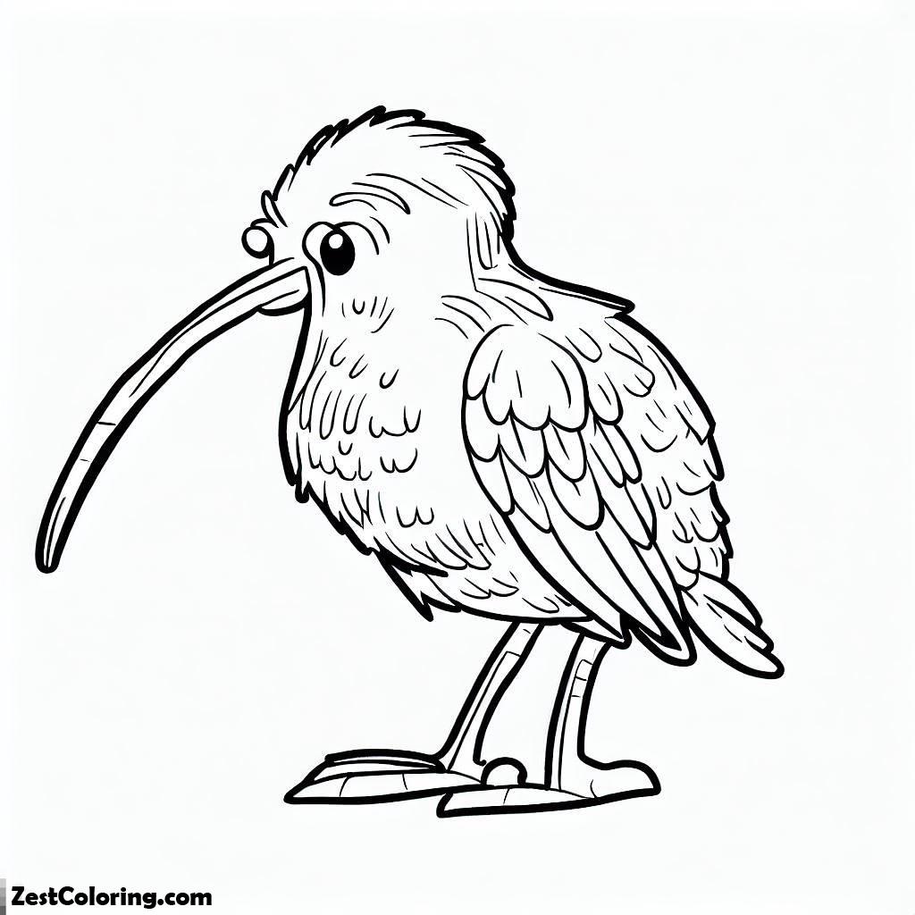 Kiwi Bird, Kiwi Bird Alone Coloring Pages: Kiwi Bird Alone Coloring PagesFull Size Image