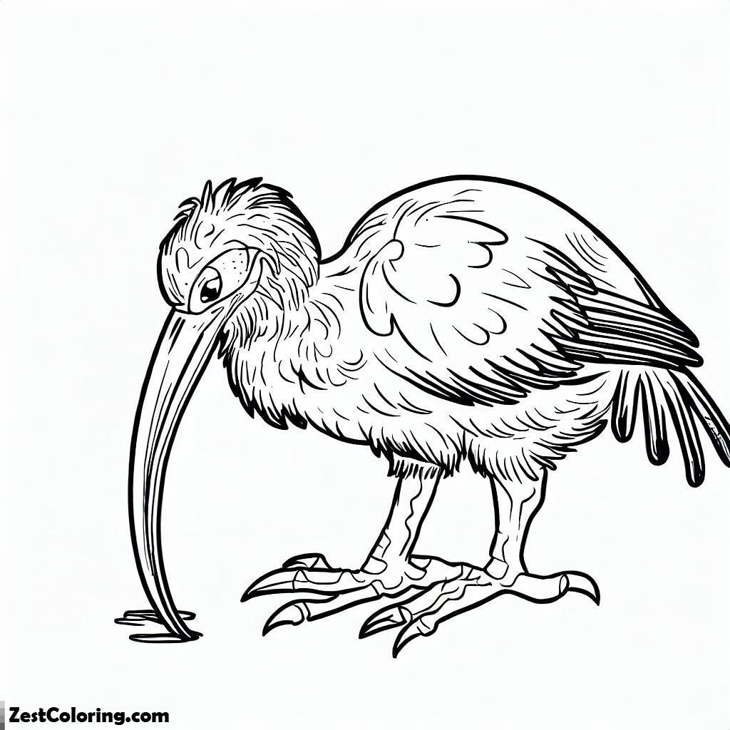 Kiwi Bird, Kiwi Bird LEat Something Coloring Pages: Kiwi Bird LEat Something Coloring PagesFull Size Image