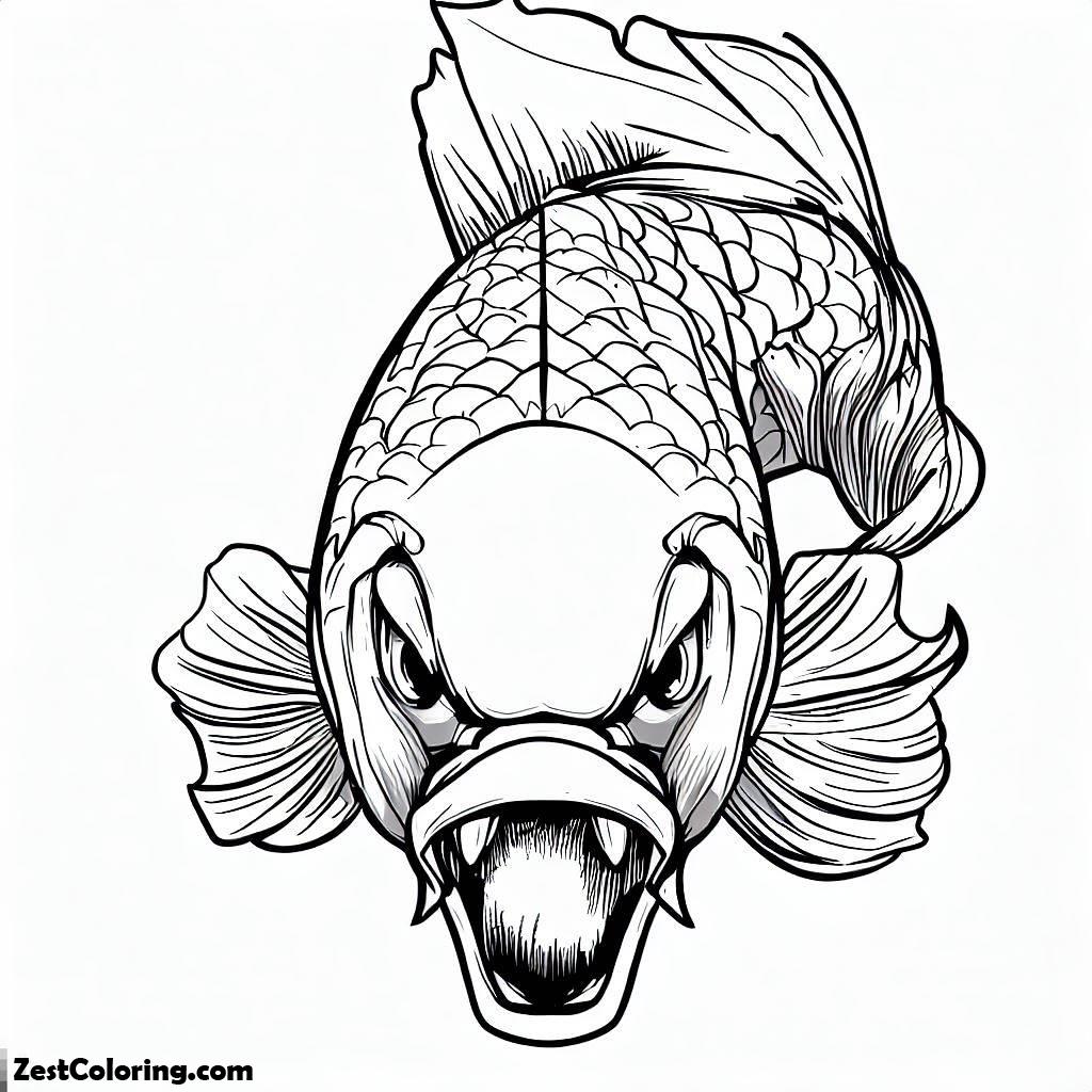 Koi Fish Look Angry Coloring Pages : Coloring for Kids – Smart ...