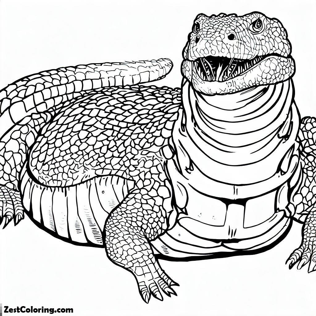 Komodo Dragon, Komodo Dragon Full Stomach Coloring Pages: Komodo Dragon Full Stomach Coloring PagesFull Size Image