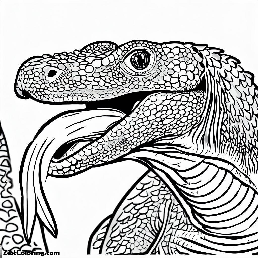 Komodo Dragon, Komodo Dragon Sticking Out His Tongue Coloring Pages: Komodo Dragon Sticking Out His Tongue Coloring PagesFull Size Image