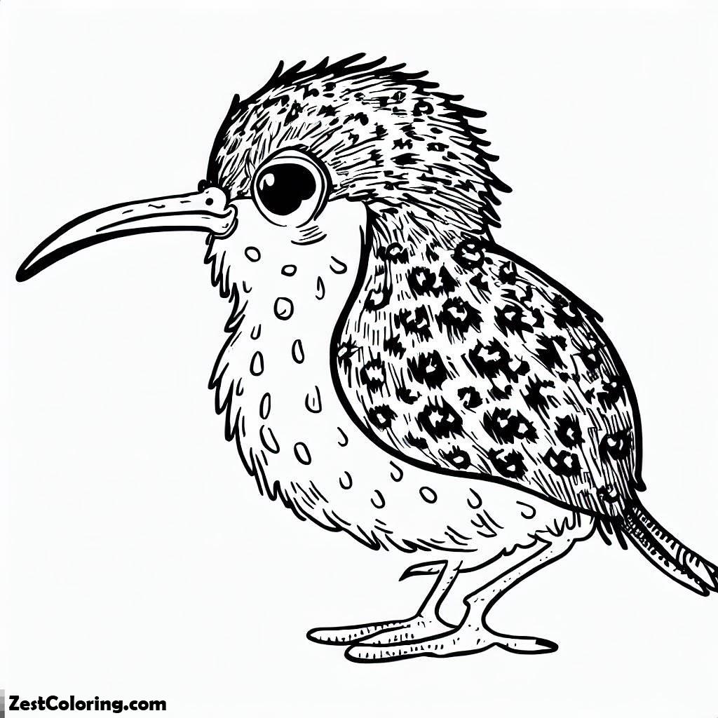 Kiwi Bird, Little Spotted Kiwi Bird Coloring Pages: Little Spotted Kiwi Bird Coloring PagesFull Size Image