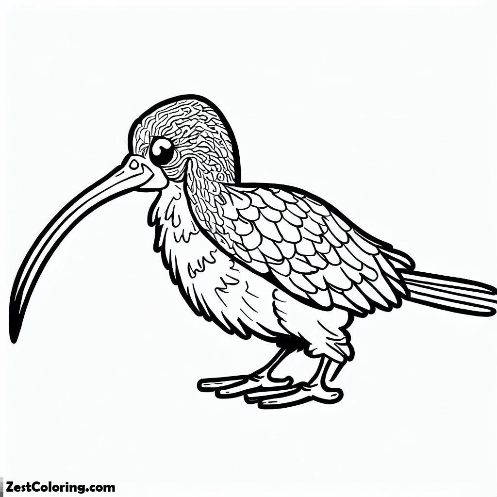 Kiwi Bird, Long Beak Kiwi Bird Coloring Pages: Long Beak Kiwi Bird Coloring PagesFull Size Image