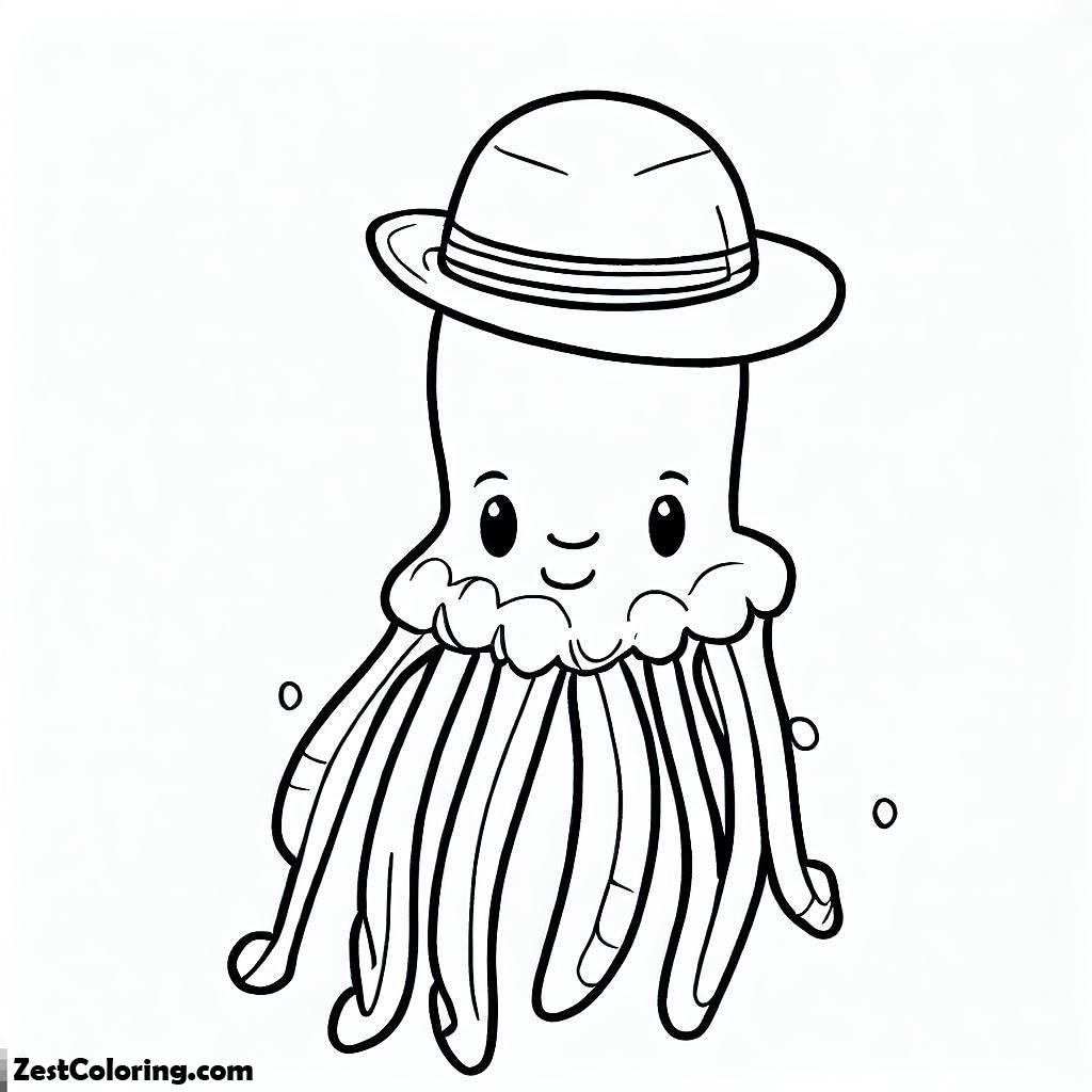Jelly Fish, Mr Jellyfish Coloring Page: Mr Jellyfish Coloring PageFull Size Image