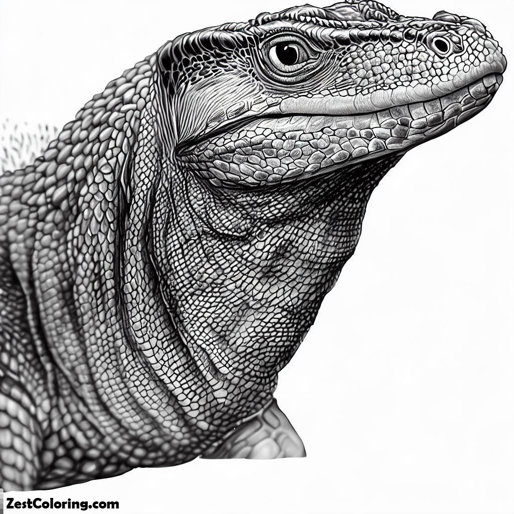 Komodo Dragon, Realistic Picture Of Komodo Dragon Coloring Pages: Realistic Picture Of Komodo Dragon Coloring PagesFull Size Image