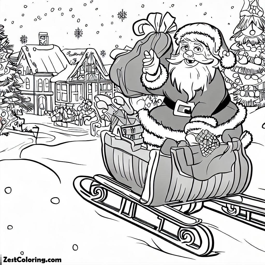 Christmas, Santa Claus Is Coming To Town On Christmas Coloring Page: Santa Claus Is Coming To Town On Christmas Coloring PageFull Size Image