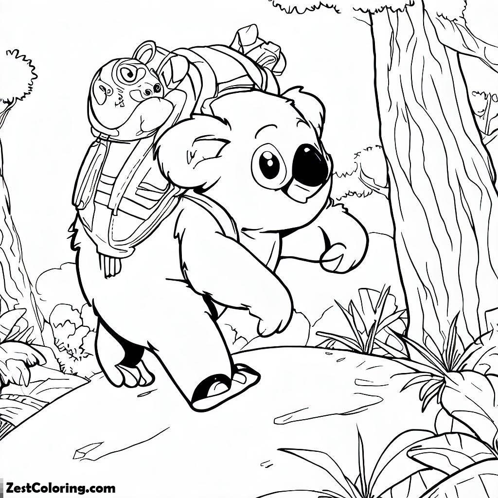 Koala Bear, The Adventure Of Koala Bear Coloring Page: The Adventure Of Koala Bear Coloring PageFull Size Image