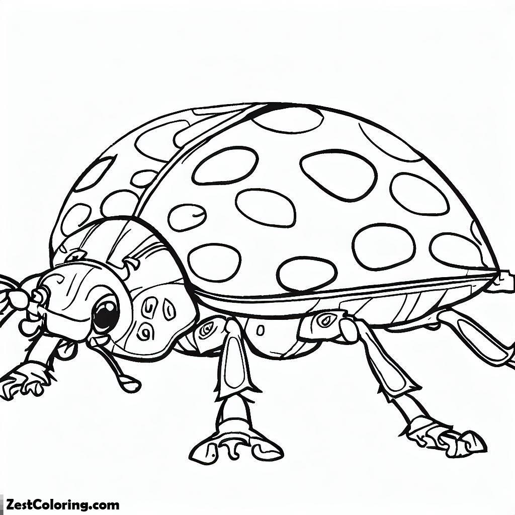 Christmas, Very Big Lady Bug 2 Coloring Page: Very Big Lady Bug 2 Coloring PageFull Size Image