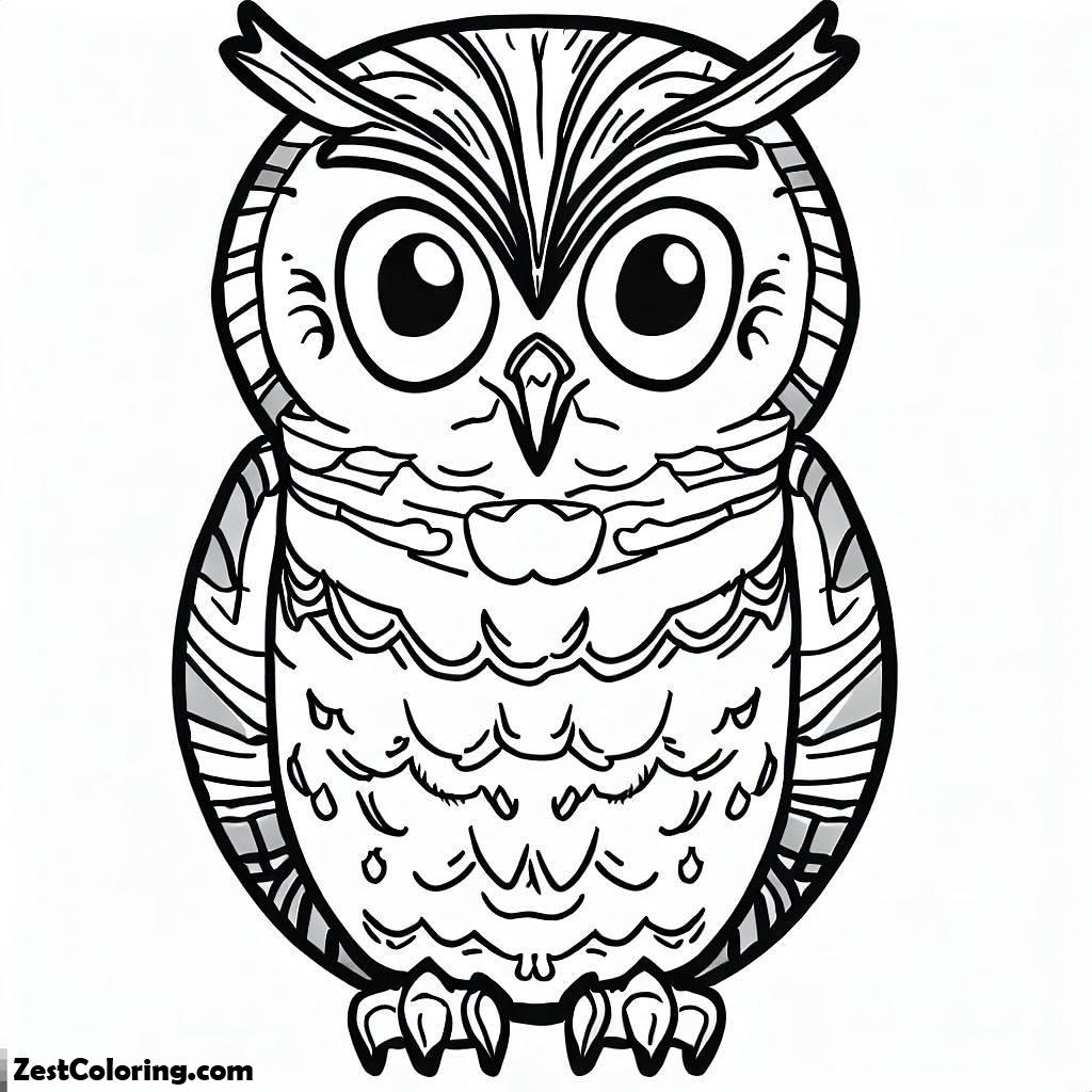 Owl, A Beautiful Owl Coloring Page: A Beautiful Owl Coloring PageFull Size Image