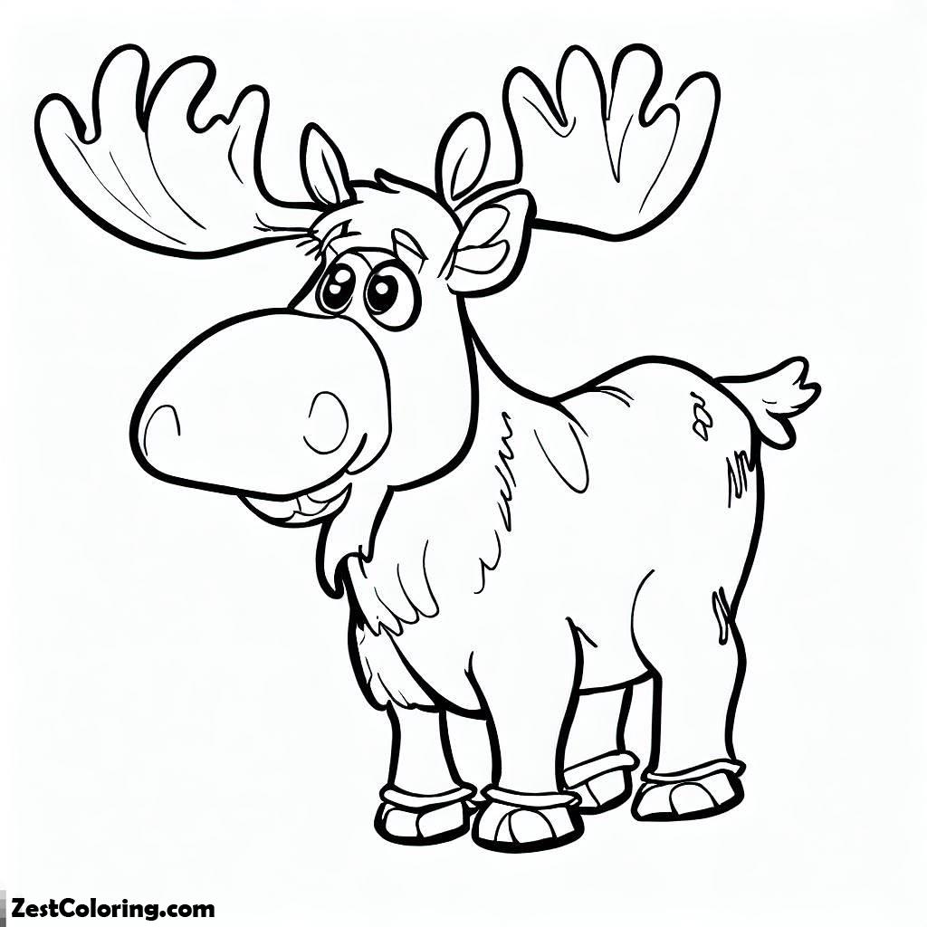 Moose, A Moose Coloring Page: A Moose Coloring PageFull Size Image