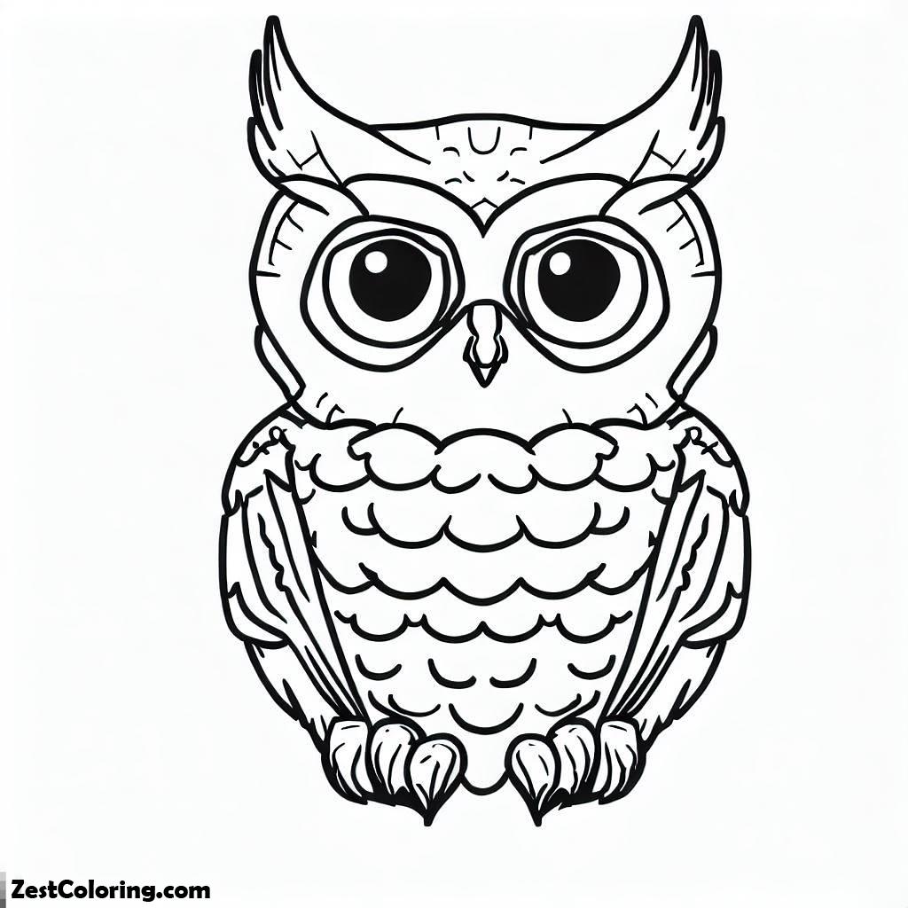 Owl, An Owl Coloring Page: An Owl Coloring PageFull Size Image