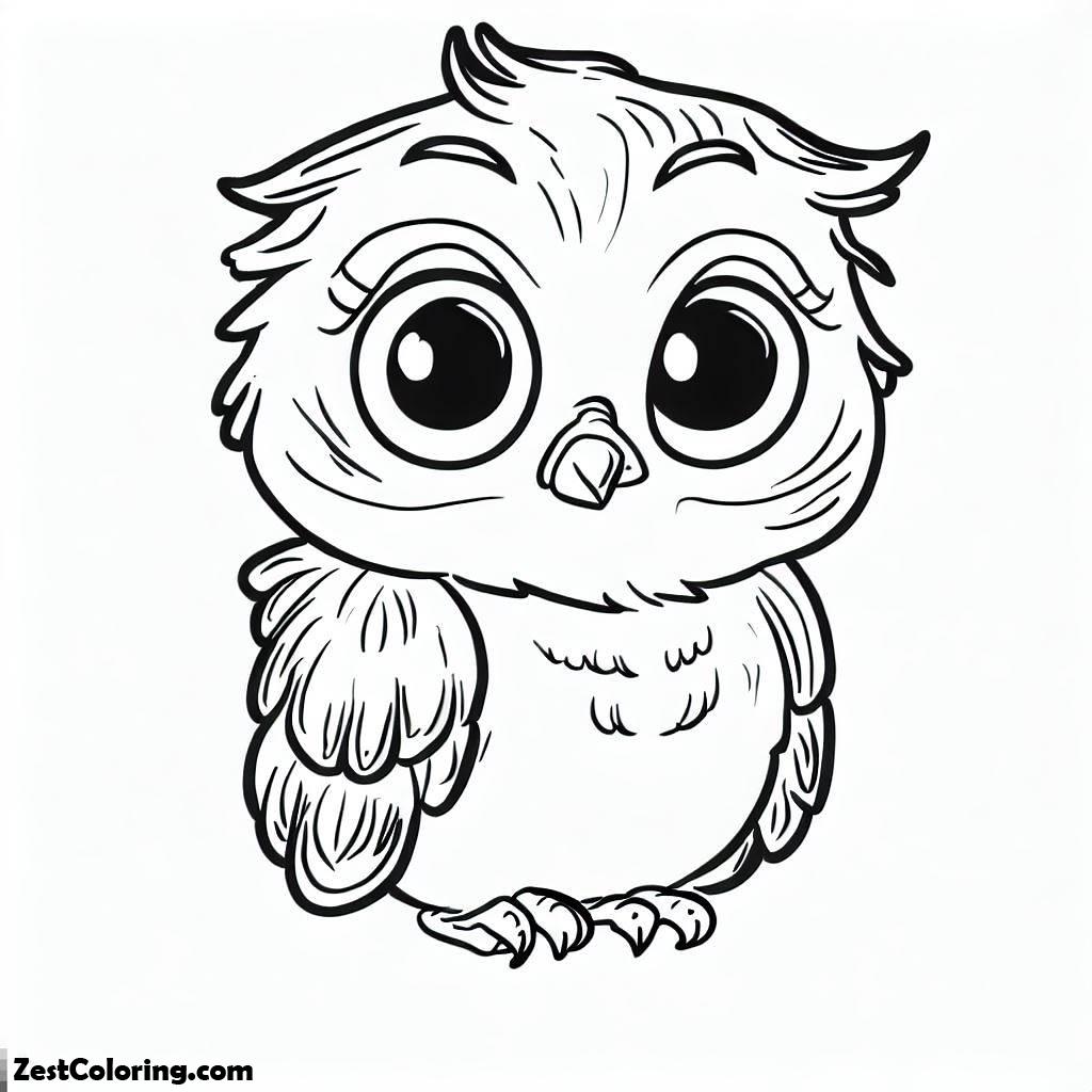 Owl, Baby Owl Coloring Page: Baby Owl Coloring PageFull Size Image