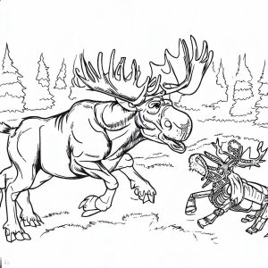 A Moose Family Coloring Page : Coloring for Kids – Smart, Creative, and Fun