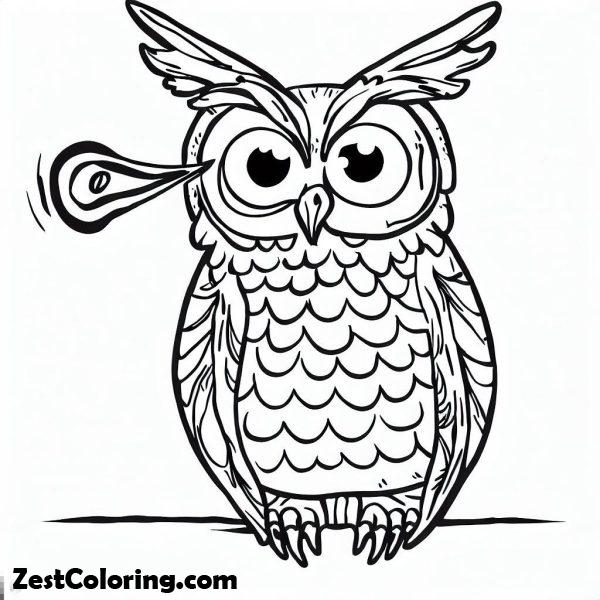 Owl, : Owl Is Listening Your Voice Coloring Page