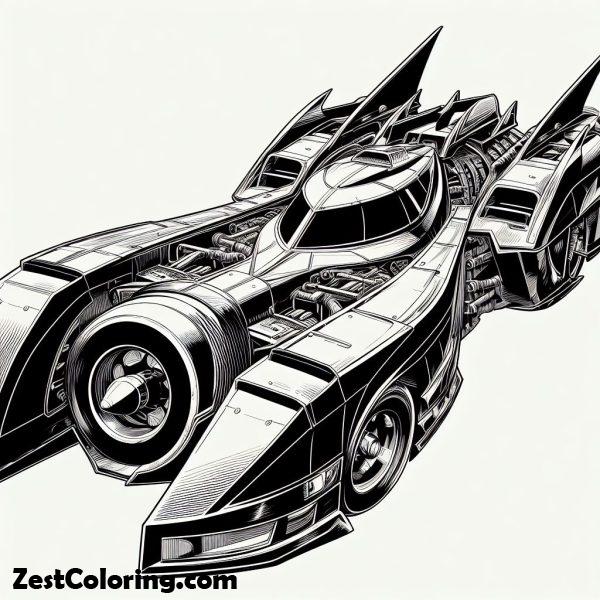 Awesome Bat Mobile Coloring Page 2 : Coloring for Kids – Smart ...