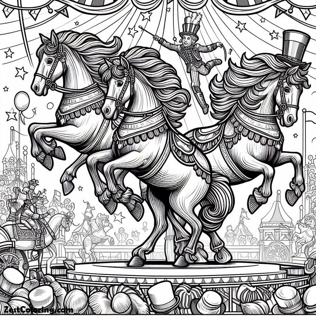 Circus, Awesome Circus Show Coloring Page 2: Awesome Circus Show Coloring Page 2Full Size Image