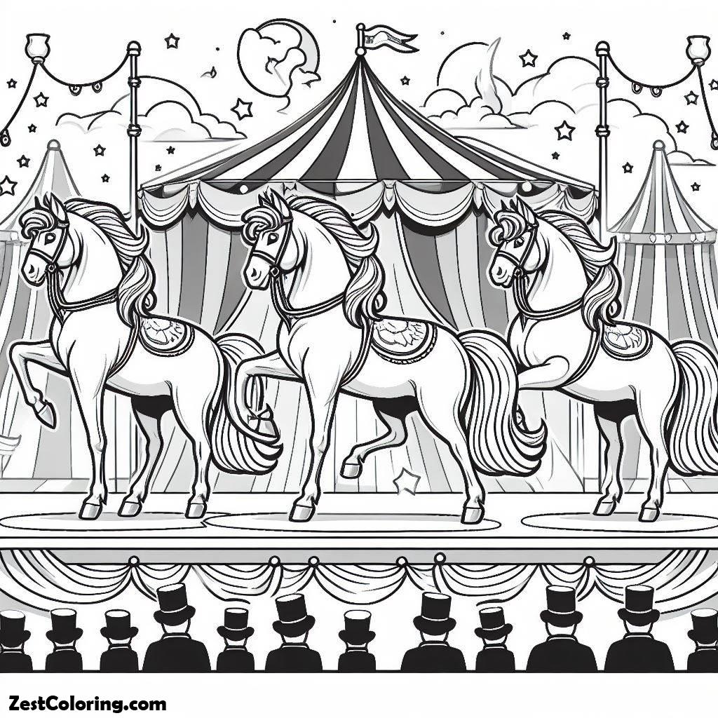 Circus, Awesome Circus Show Coloring Page: Awesome Circus Show Coloring PageFull Size Image