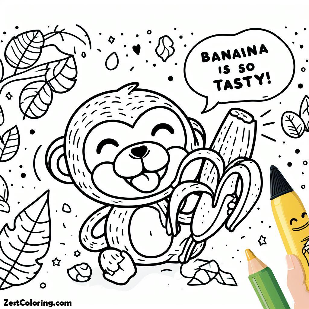 Banana, Banana Is So Tasty Coloring Page: Banana Is So Tasty Coloring PageFull Size Image