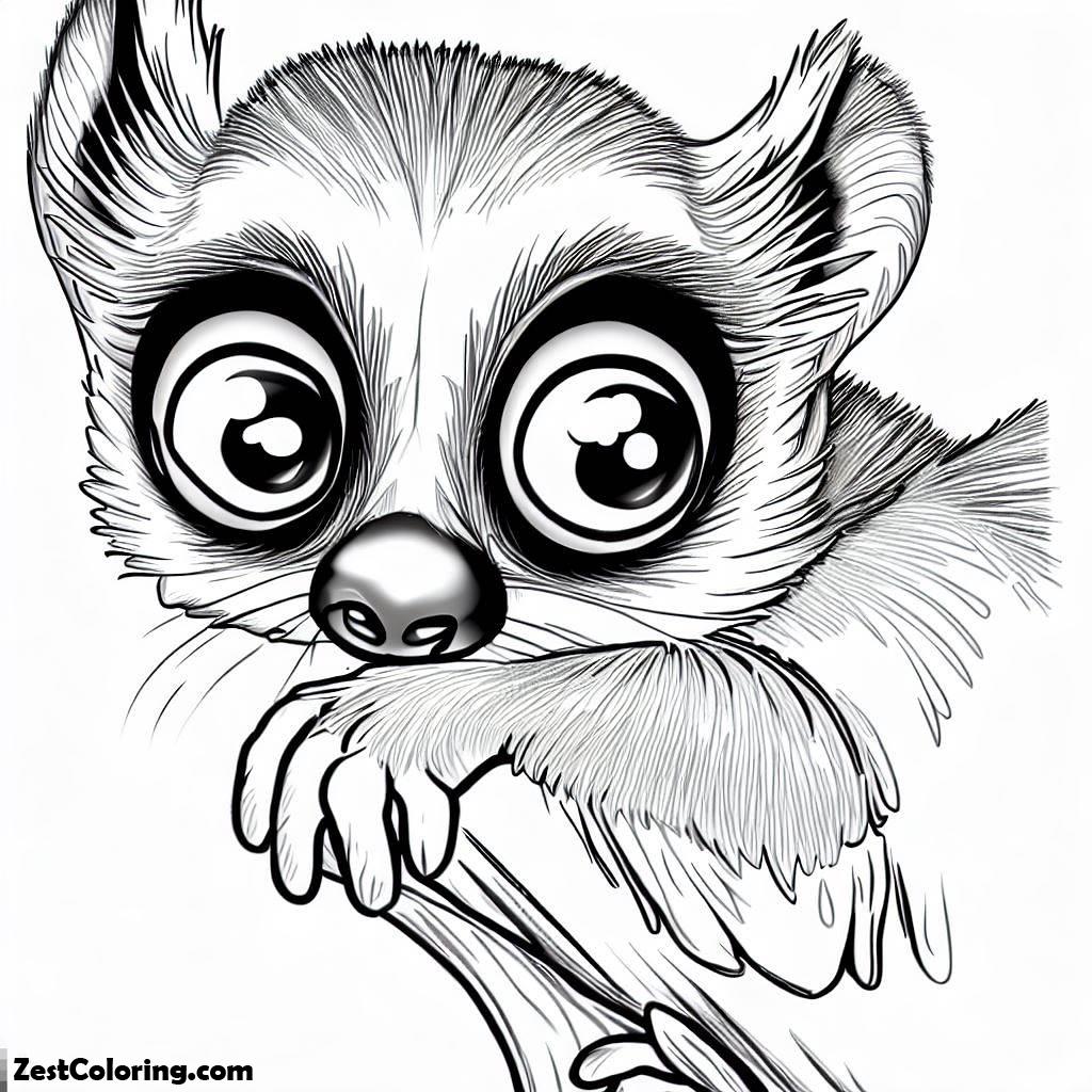 Lemur, Big Eyed Lemur Coloring Page: Big Eyed Lemur Coloring PageFull Size Image