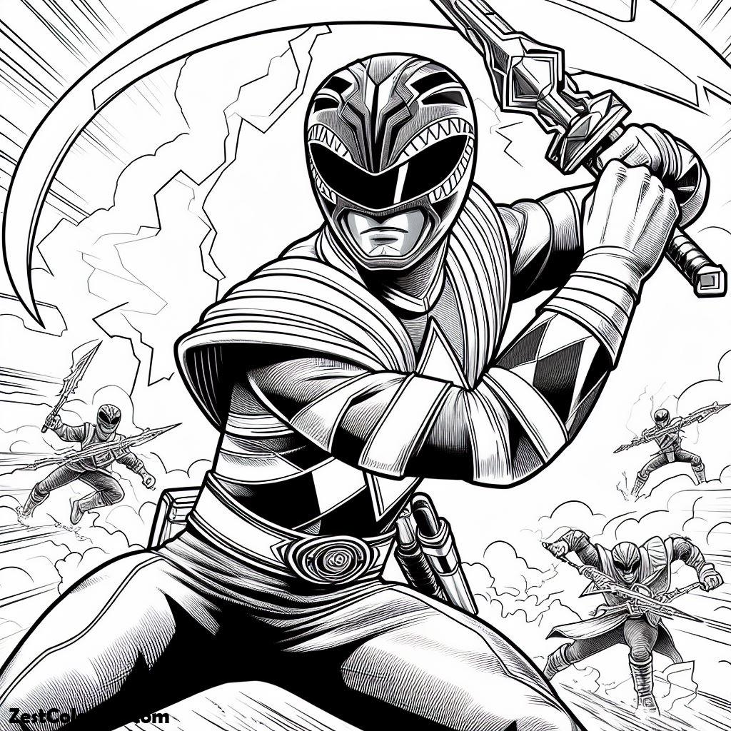 Blue Ranger In Power Rangers Ninja Storm Coloring Page : Coloring for ...
