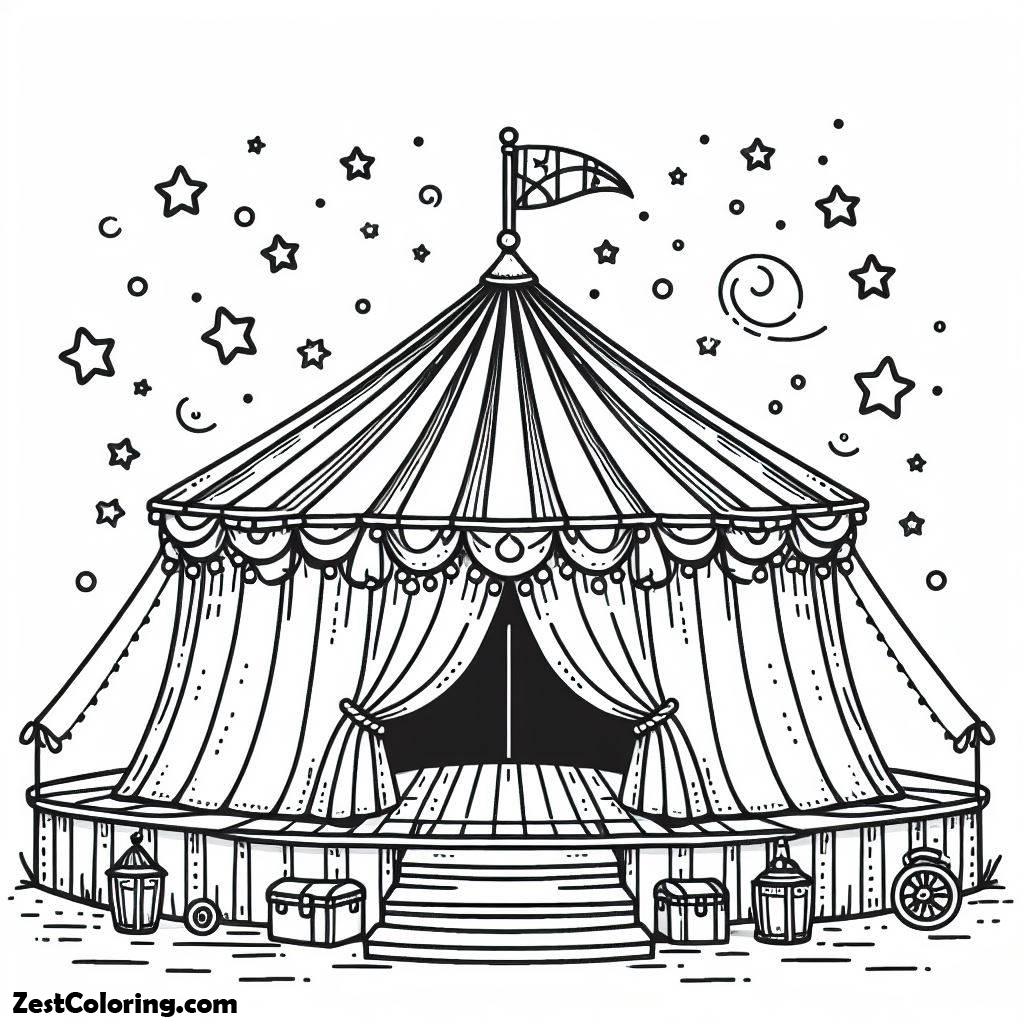 Circus Tent Coloring Page Coloring - Circus Tent Coloring Page 