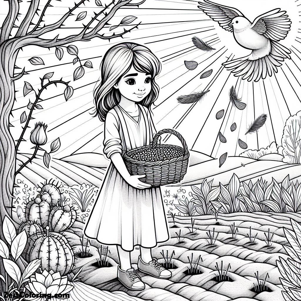 Depiction Of Parable Of The Sower Coloring Page : Coloring for Kids