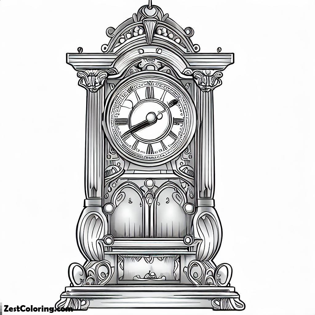 Grandfather's Clock, Designing Grandfather Clock Coloring Pages: Designing Grandfather Clock Coloring PagesFull Size Image