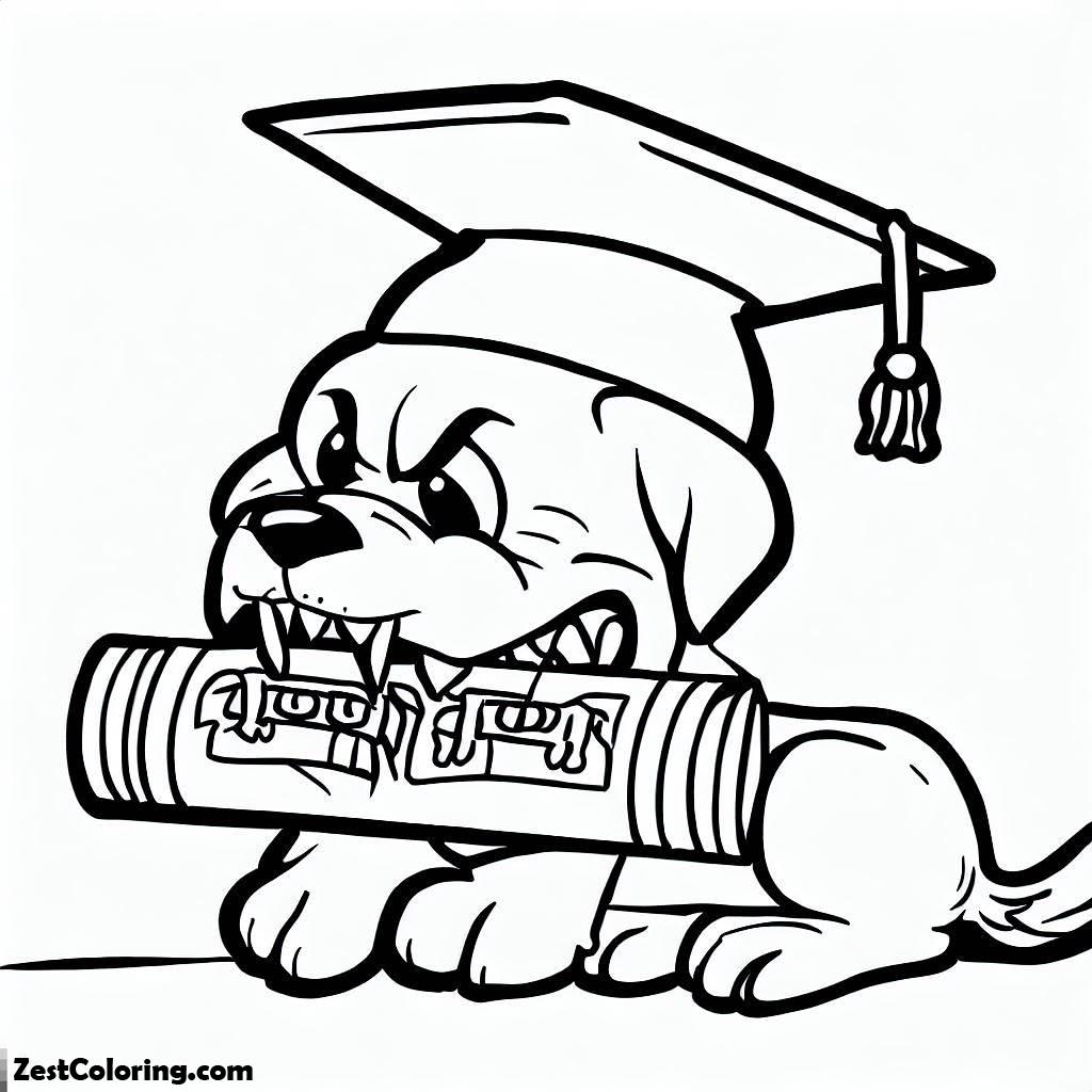 Graduation, Dog Bite Diploma And Wear Graduation Cap Coloring Pages: Dog Bite Diploma And Wear Graduation Cap Coloring PagesFull Size Image