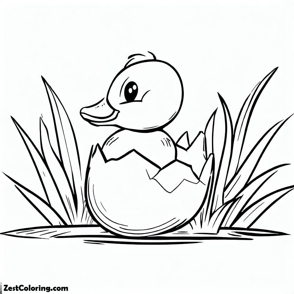 Grass, Duck Egg Hatching Beside Grass Coloring Pages: Duck Egg Hatching Beside Grass Coloring PagesFull Size Image