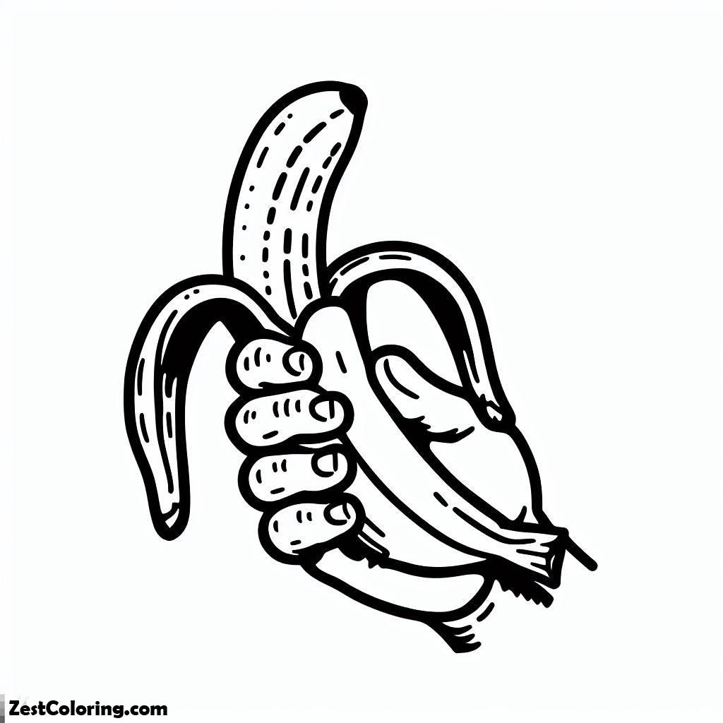 Banana, Eat Banana Coloring Page: Eat Banana Coloring PageFull Size Image